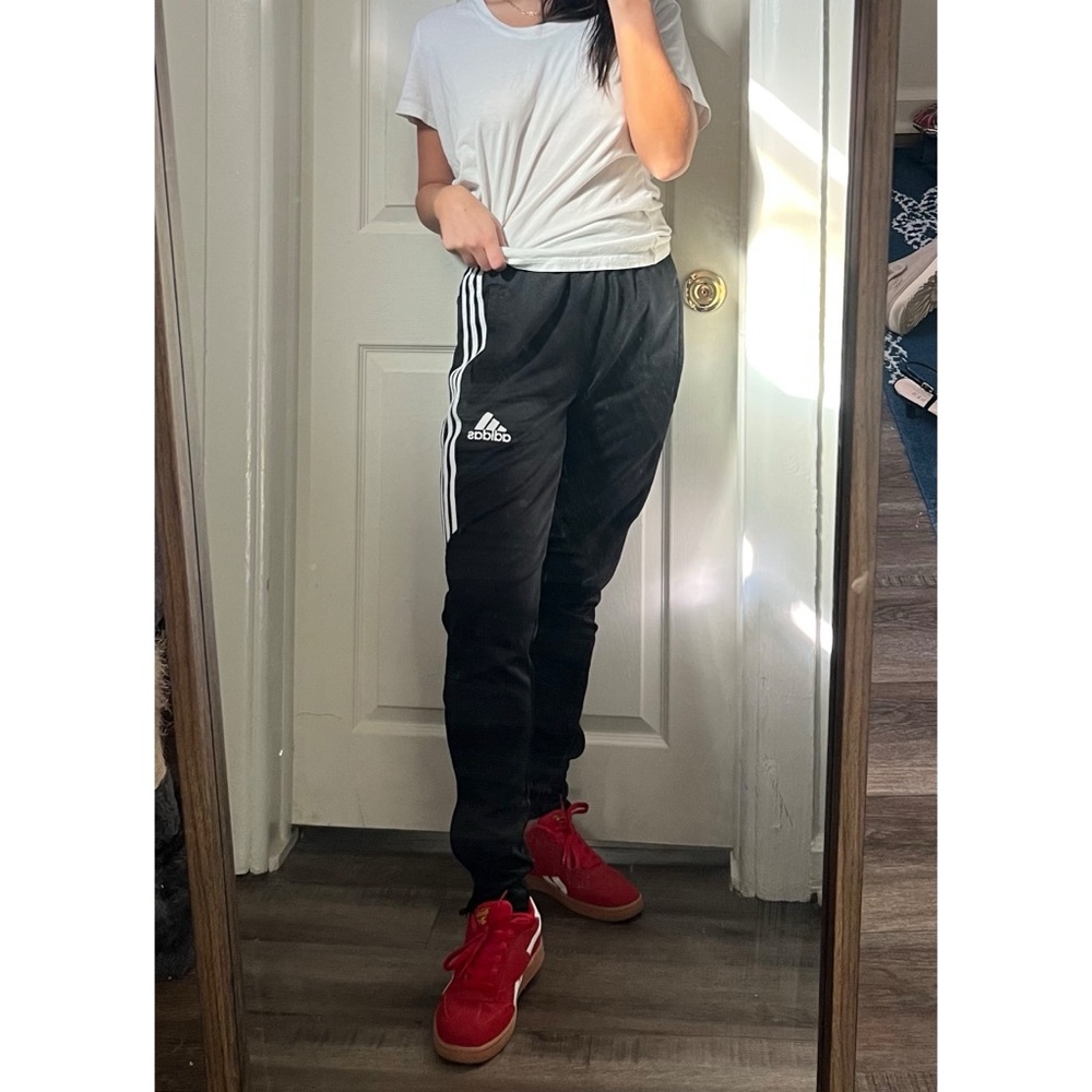 Adidas Black Joggers with White Stripes - Picture 4 of 6